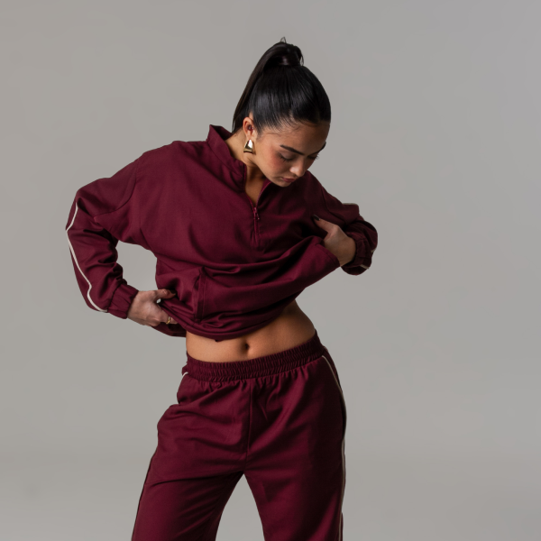 Calça Esportiva Listra Lateral Bordô