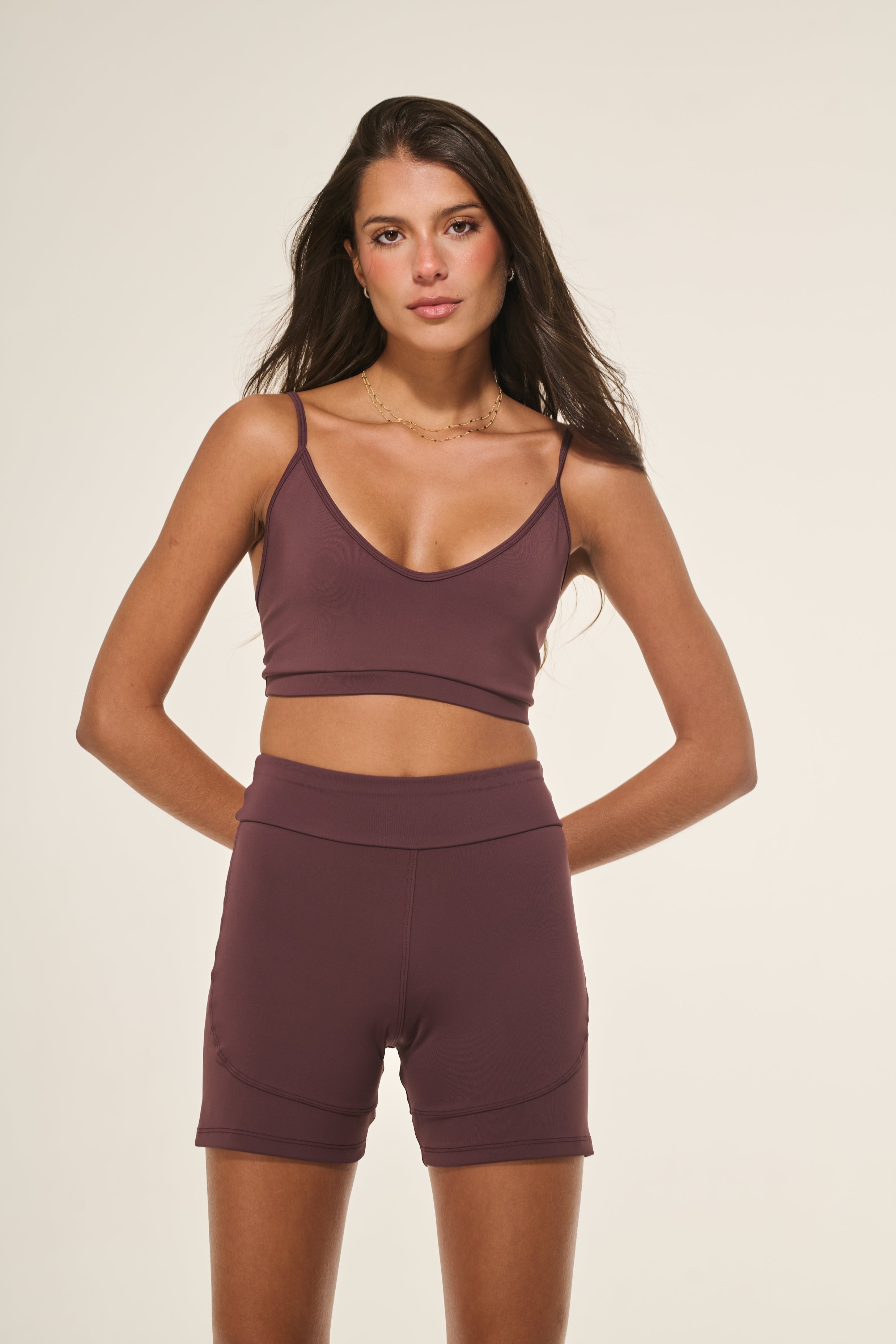 Bermuda Fitness Marrom Ébano