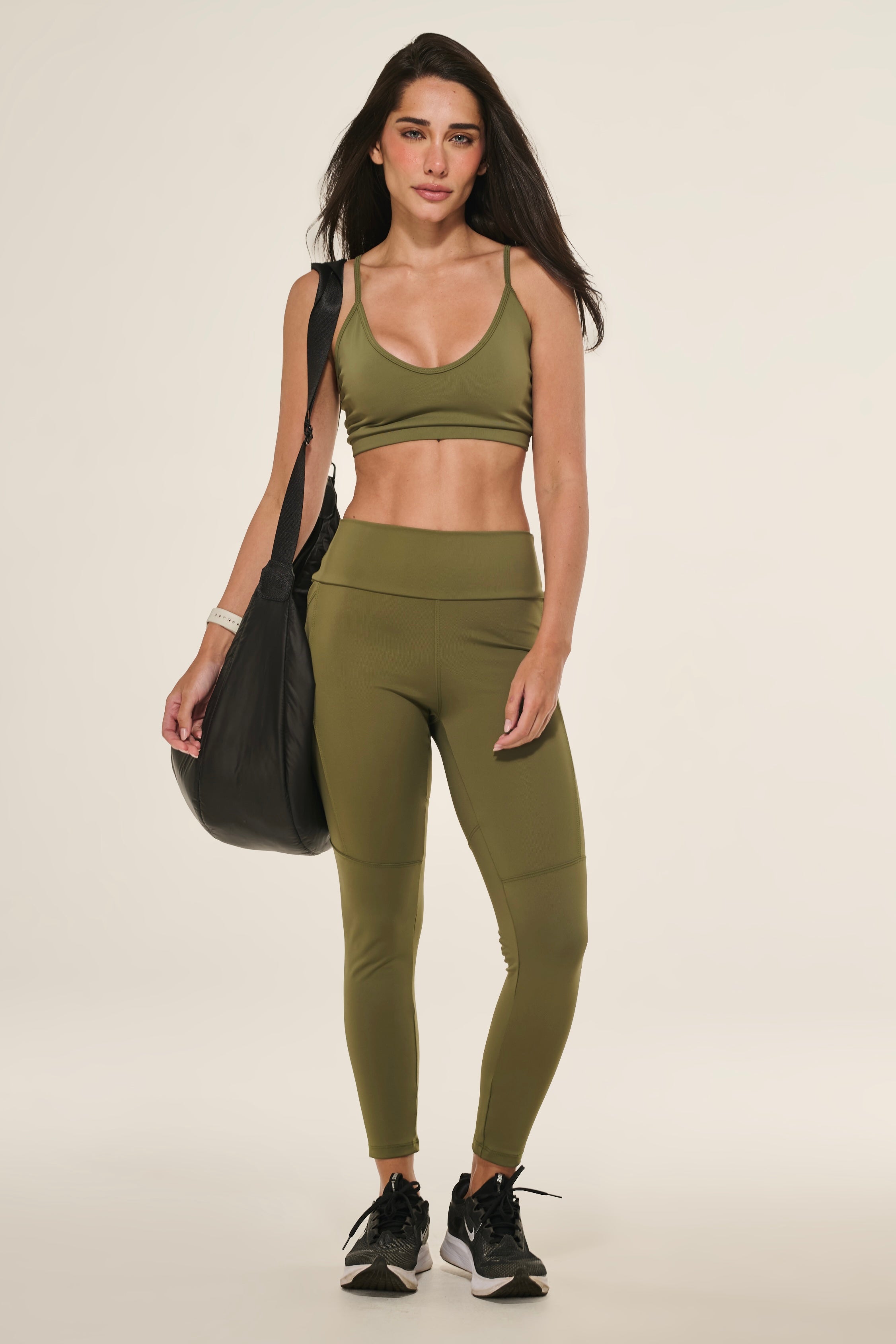 Calça Legging Com Recortes Verde Cancún