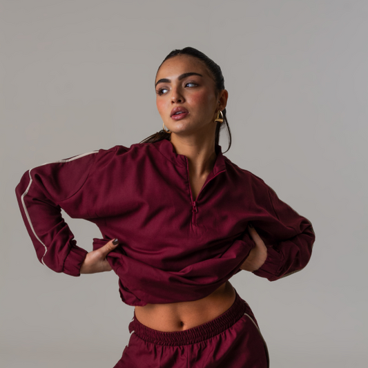 Casaco Esportivo Listra Lateral Bordô