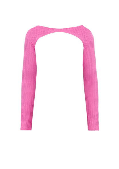 Cropped Manga Longa Rosa Milkshake