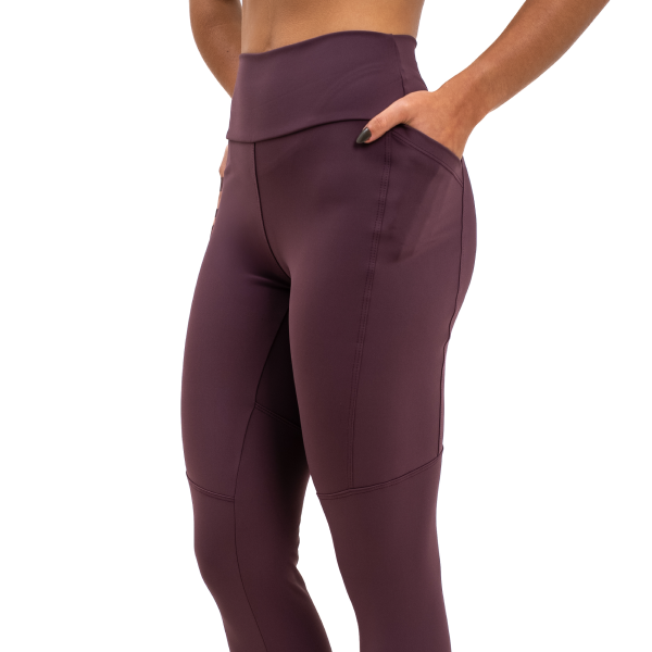 Calça Legging com Bolsos Laterais Marrom Ébano