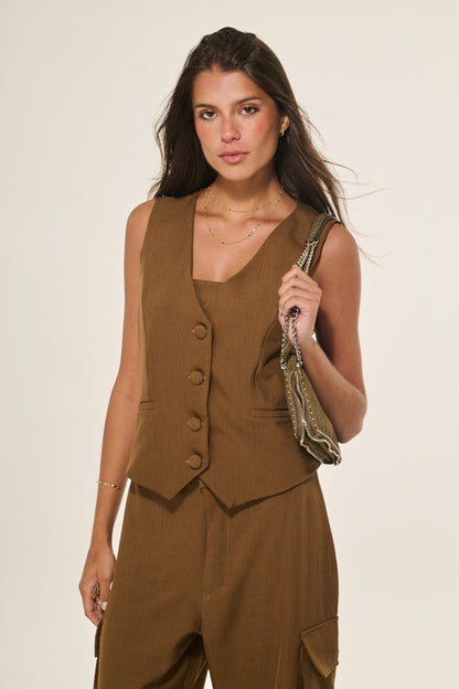 Colete Alfaiataria Chocolate