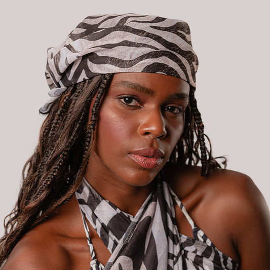 Bandana Em Chiffon Zebra