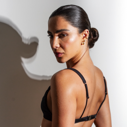 Top Triângulo Sem Costura Preto